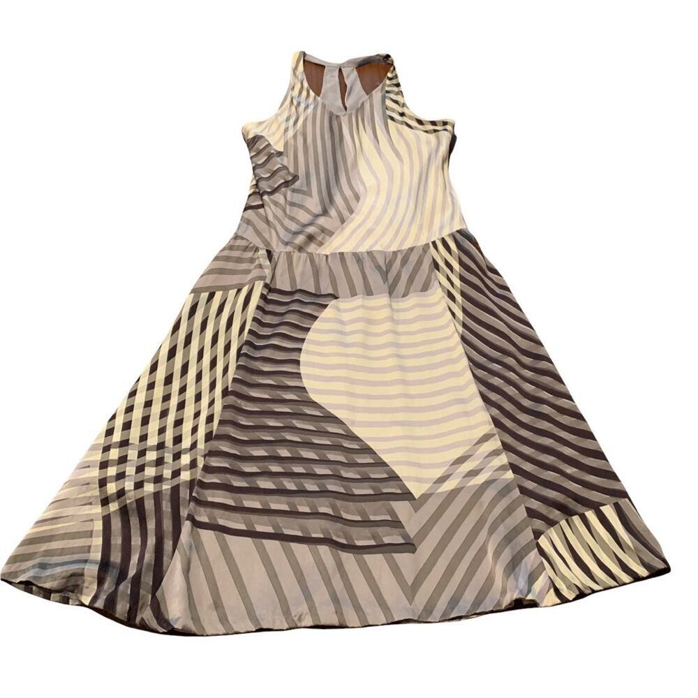 Kenneth Cole Silk Racerback V Neck Swing Dress 12